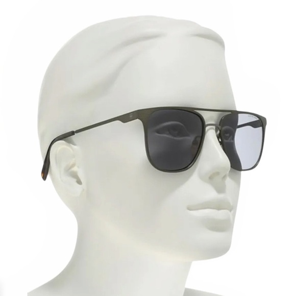 $156 G-Star Raw Square Aviator Sunglasses Textured Frame Gray w Blue Lens NWT main image 13